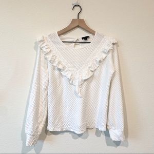J. Crew Textured Ruffle Top